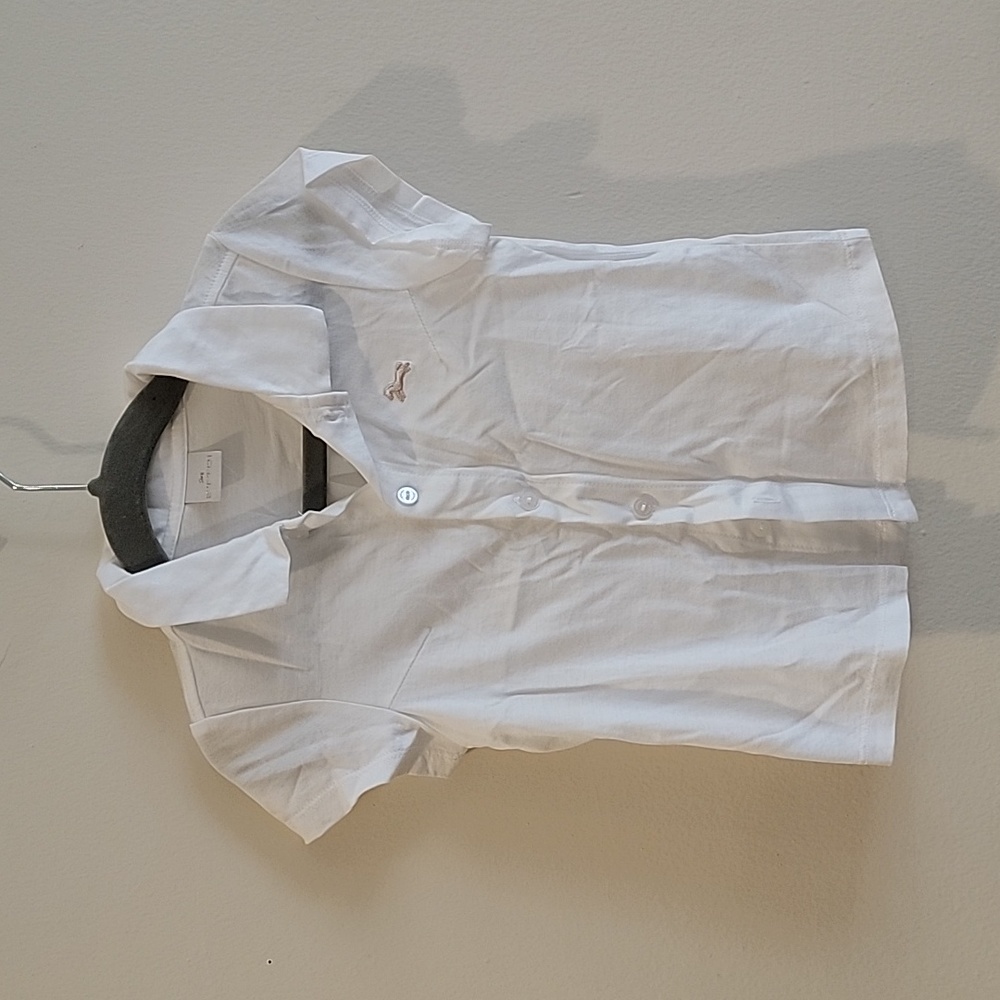 Ettoi short sleeve white button down shirt size 2 boys girls kids infant toddler